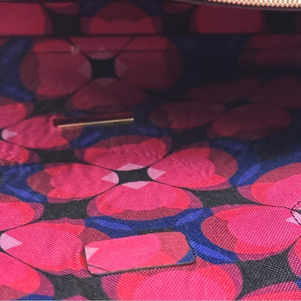 Trina Turk Black Vegan Shoulder Bag with Pink Interior